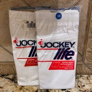 Jockey Life White Tapered Boxers 2 pair Size 38